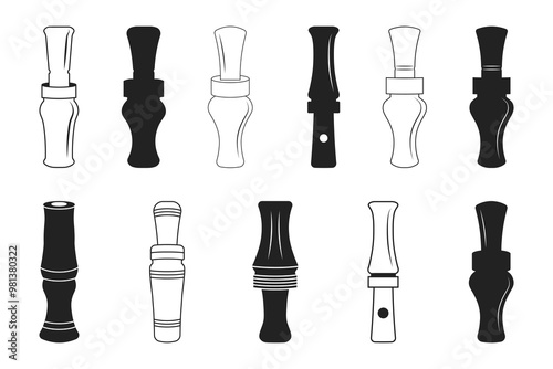 Duck Call Silhouette, Duck Hunter SVg, Duck Call SVG, Duck Whistle Svg, Mallard Duck Calls Svg, Duck Calls Icon Svg, Duck Call Bundle