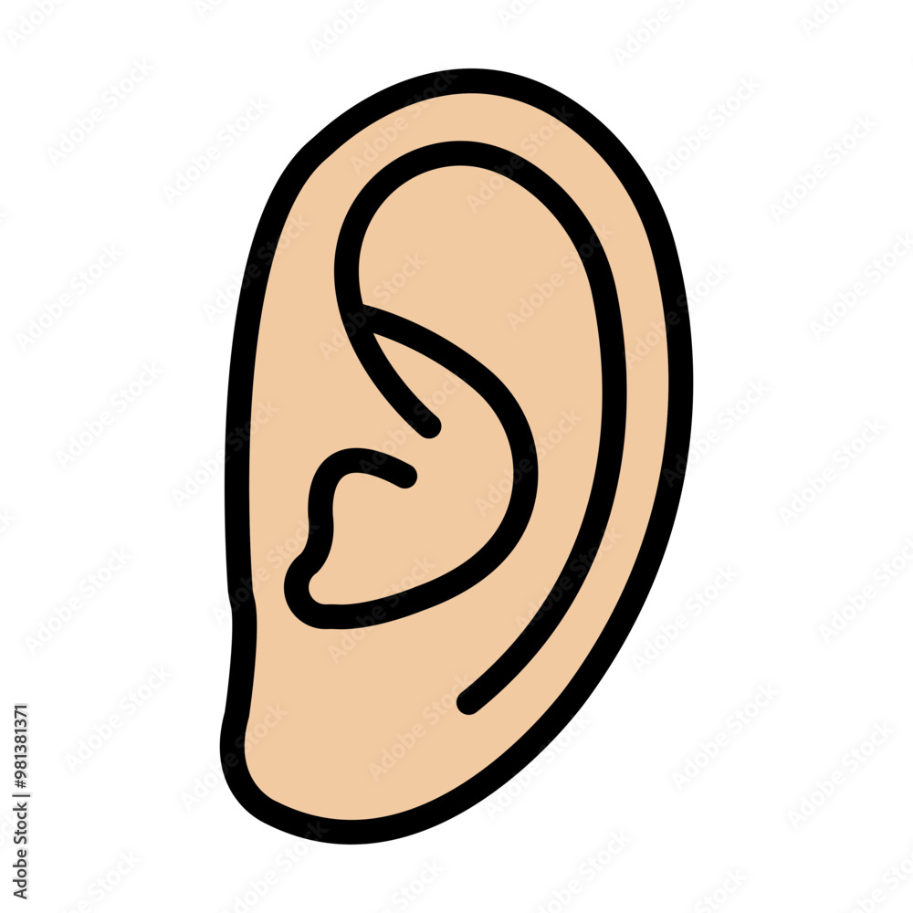 Ears Vector Filled Icon Design Ears Vector Filled Icon Design