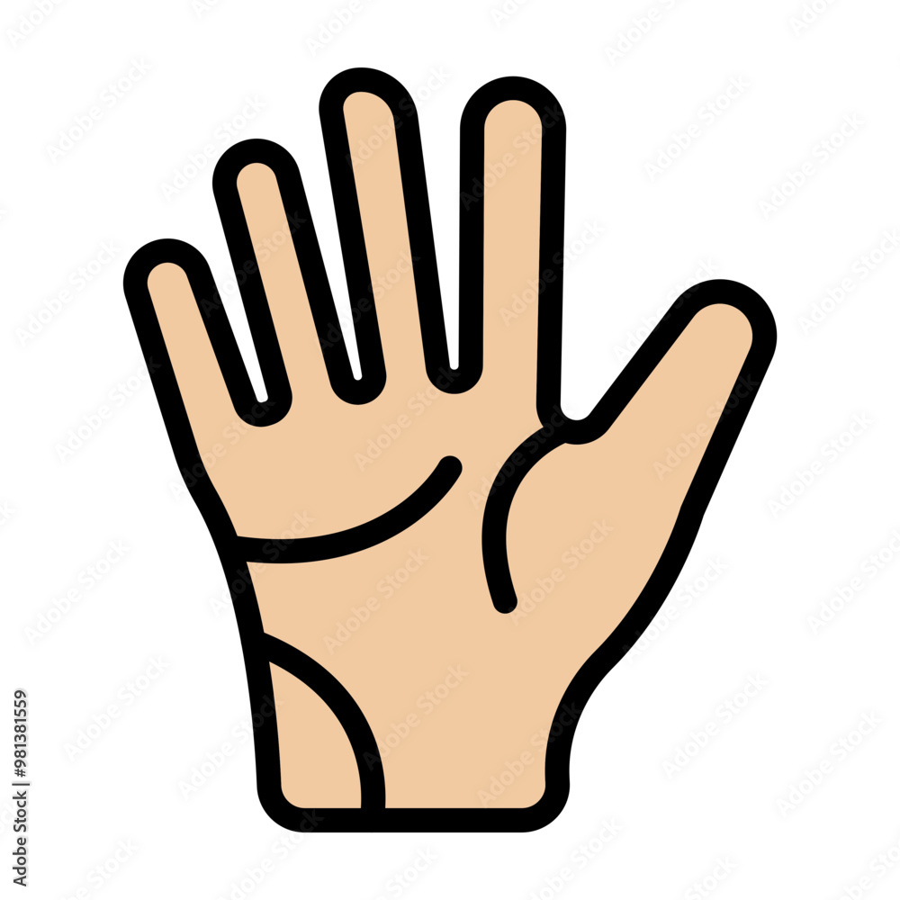 Obraz premium Palm Vector Filled Icon Design