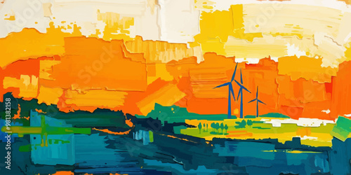 Clean Energy Transition digital paint illustration.