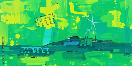 Clean Energy Transition digital paint illustration.