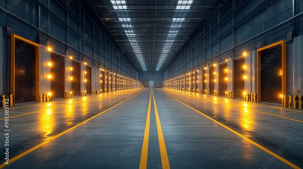 Integration of solar and wind energy systems within a modern industrial facility at dusk Integration of solar and wind energy systems within a modern industrial facility at dusk