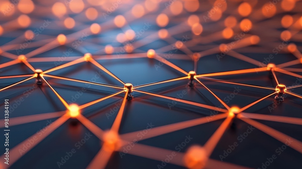 A web of glowing lines connecting various parts of a structure, symbolizing organized collaboration in business