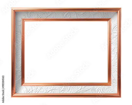 Vintage Copper frame isolated on transparent background