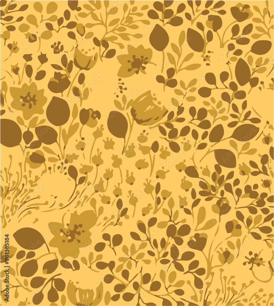 Flowers seamless pattern. vector illustration. Abstract flowers, floral vector with leaves