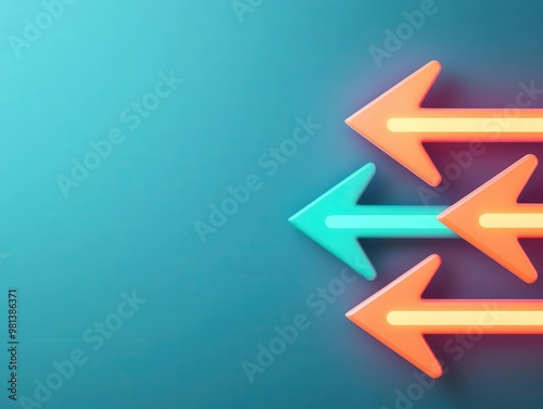 Multiple glowing arrows merging into one, symbolizing teamwork and organizational synergy