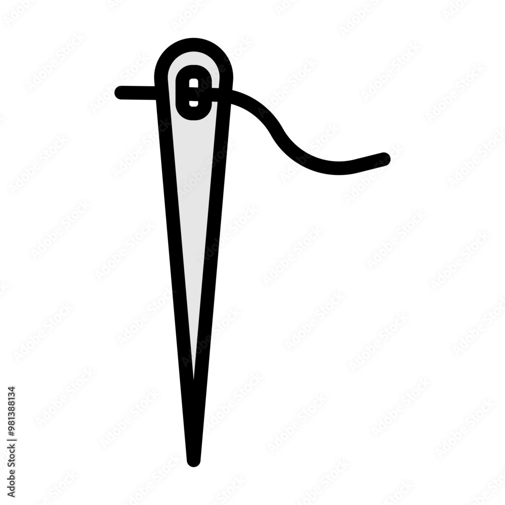 Sewing Needle Vector Filled Icon Design Sewing Needle Vector Filled Icon Design