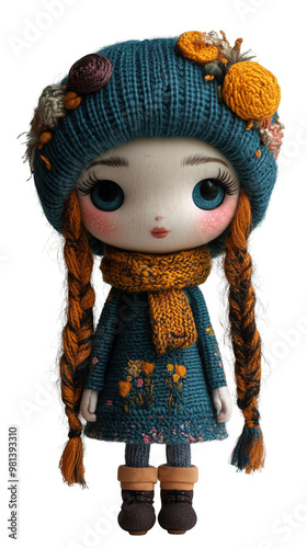 A beautiful dressed up girl doll with a friendly smile.