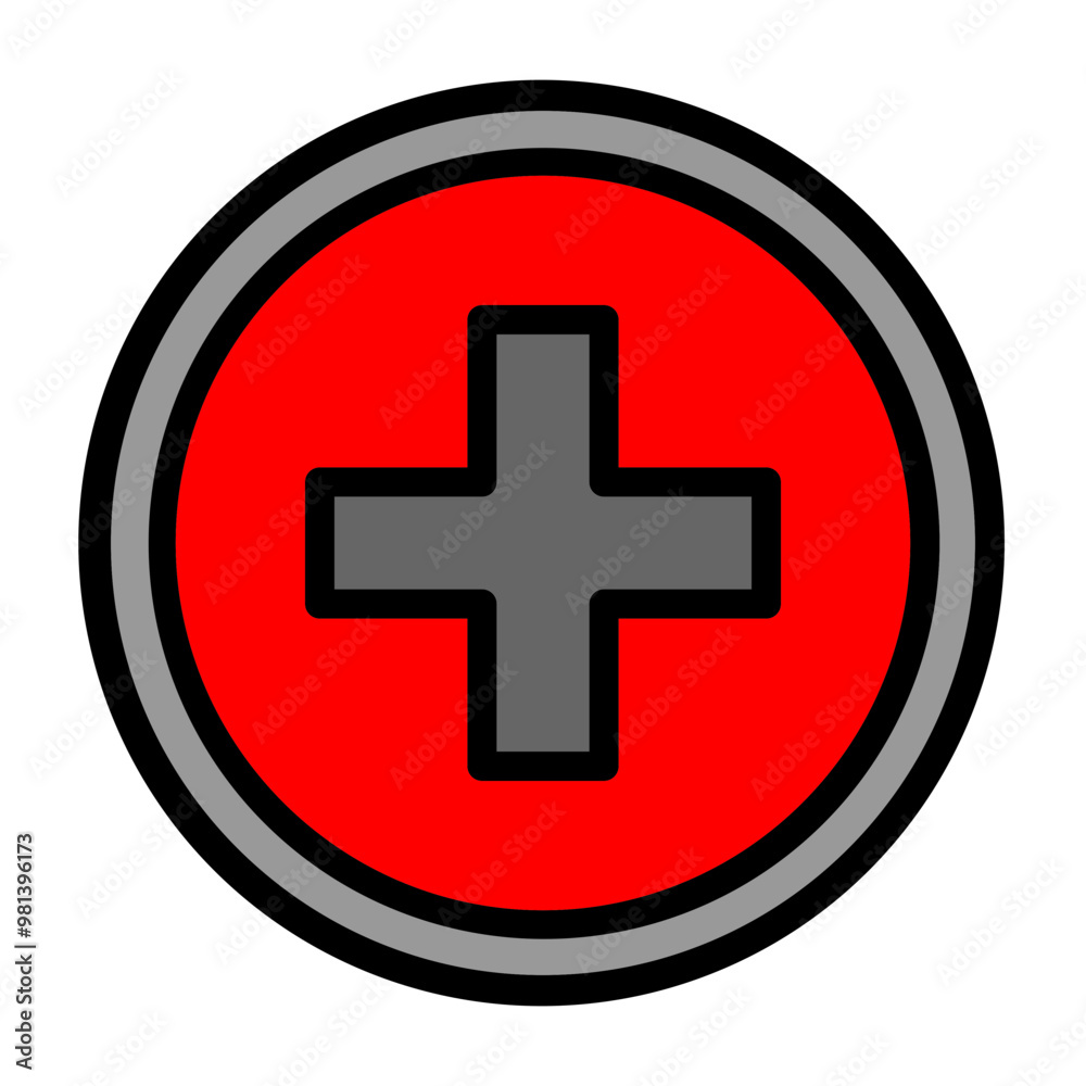 Fototapeta premium Medical Cross Vector Filled Icon Design