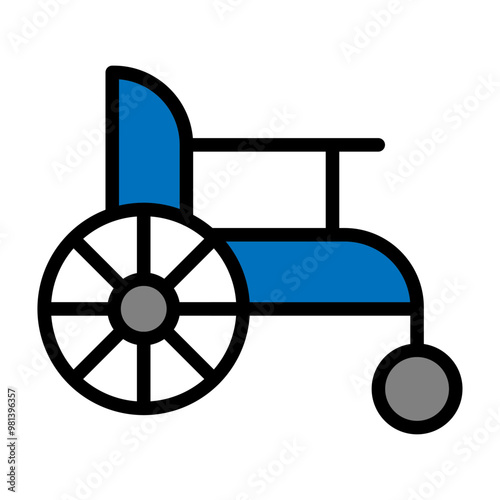 Wheelchair Vector Filled Icon Design