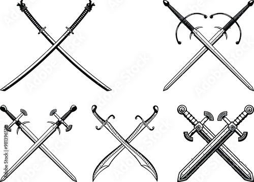 Crossed Swords Drawing Set
