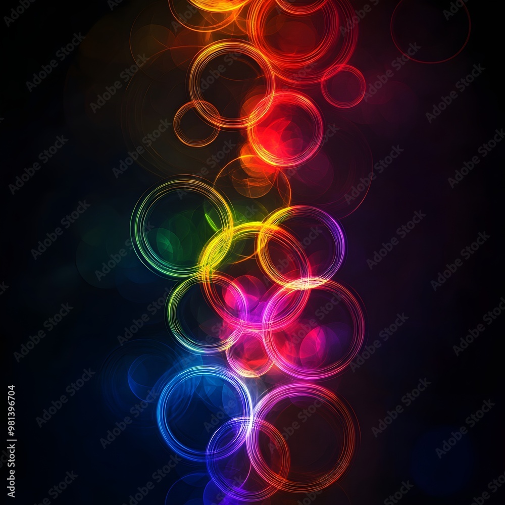 Vibrant circles glowing against dark backdrop image
Vibrant circles glowing against dark backdrop image