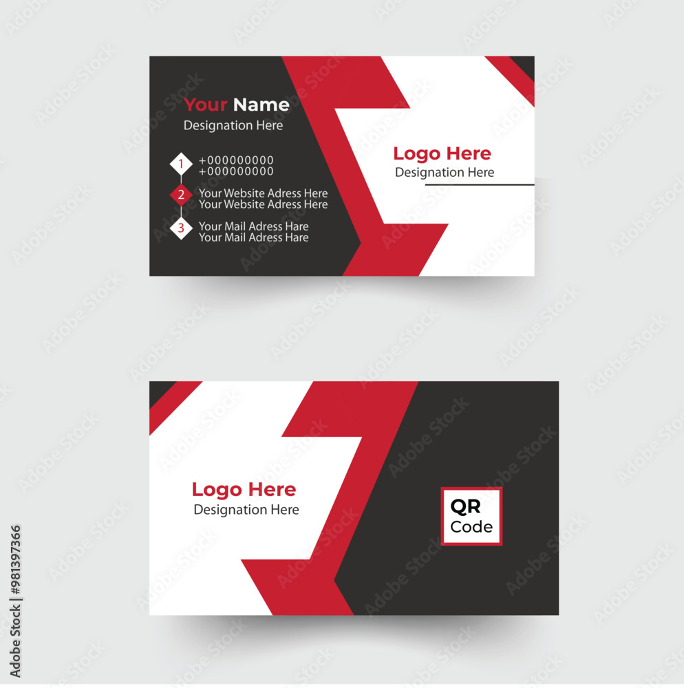 Fototapeta premium Business card design template,Creative and modern business card template Creative and Clean Business Card Template,Set of modern business card print templates, Personal visiting card,