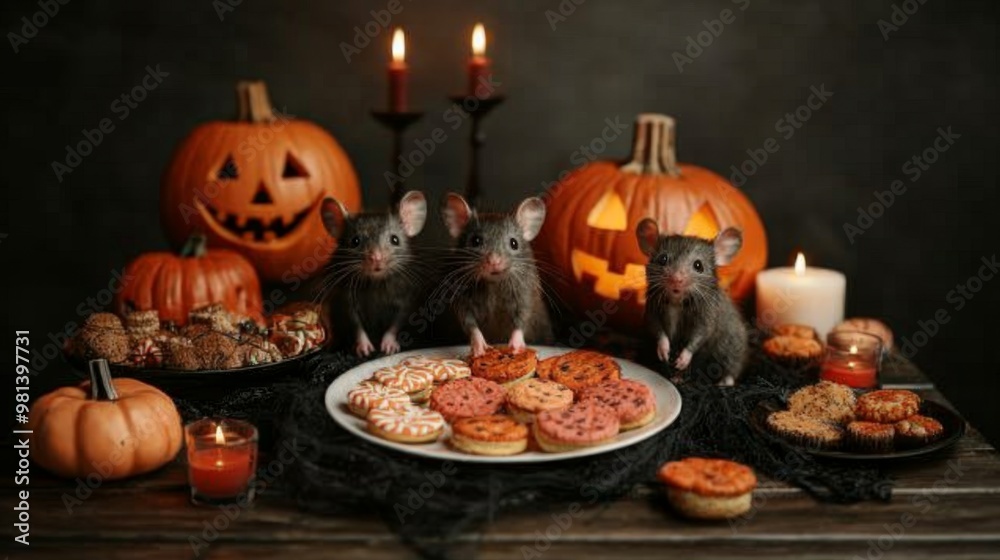 Halloween Party with Mice and Festive Treats Halloween Party with Mice and Festive Treats