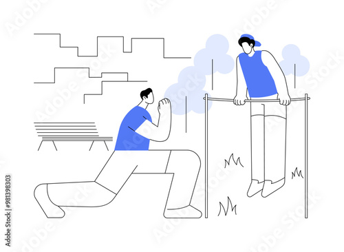 Outdoor workout isolated cartoon vector illustrations.