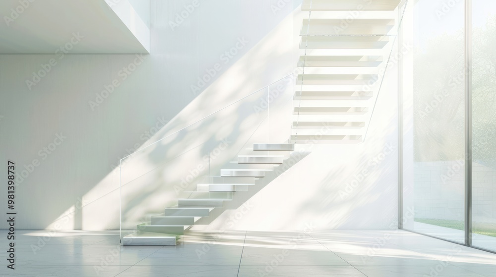 Obraz premium Modern Staircase with Natural Light