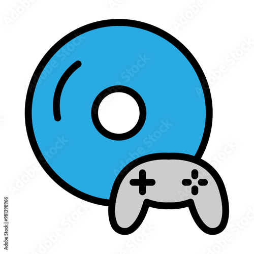 Game Disc Vector Filled Icon Design