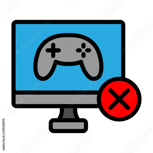 Game Over Vector Filled Icon Design