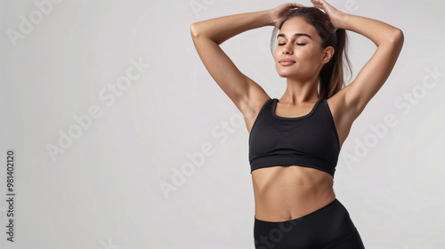 Wallpaper Mural closeup of a female athlete on a white background Torontodigital.ca