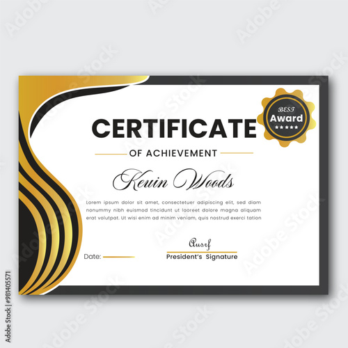 Free vector achievement certificate template