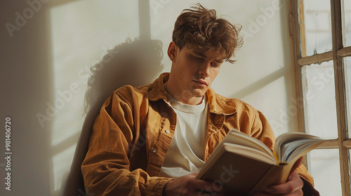 man reading a book