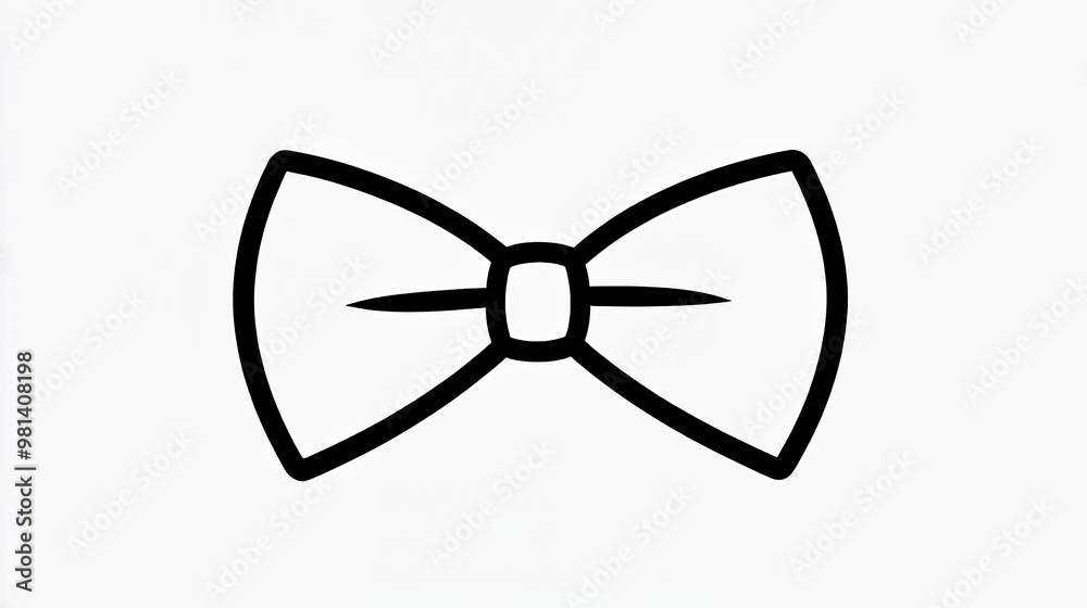A black outline of a bow tie. It's like a simple drawing that you could color in. A black outline of a bow tie. It's like a simple drawing that you could color in.