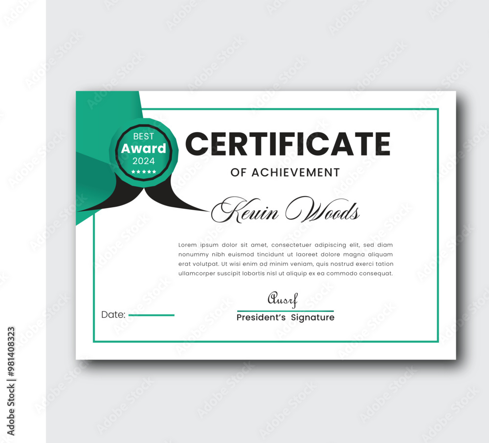 Fototapeta premium Free vector achievement certificate template