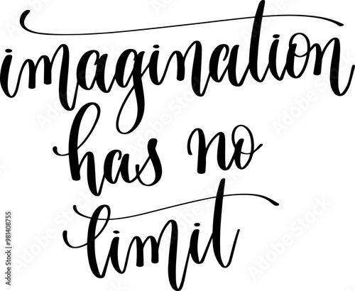 imagination has no limit - hand lettering inscription text positive quote, calligraphy vector illustration