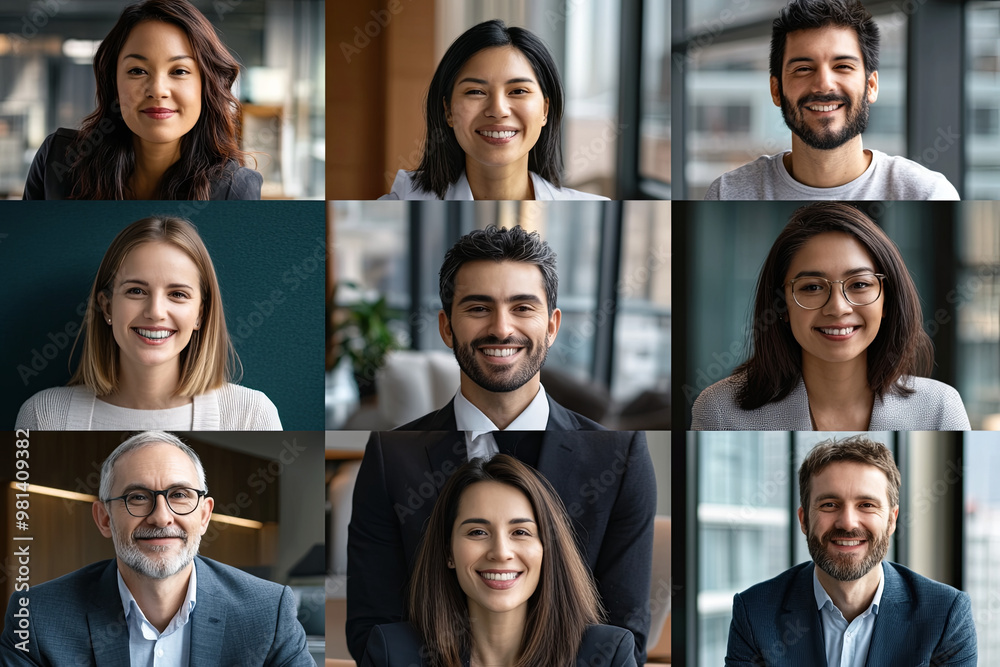 Group of diverse businesspeople on a video conference call Group of diverse businesspeople on a video conference call