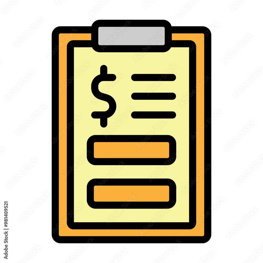 Invoice Vector Filled Icon Design Invoice Vector Filled Icon Design