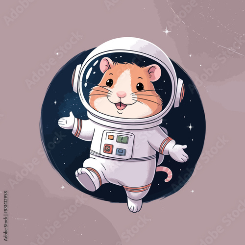 2d vector illustration for cartoon character design for kids and comic book stickers printing and cartoon movie astronaut 
