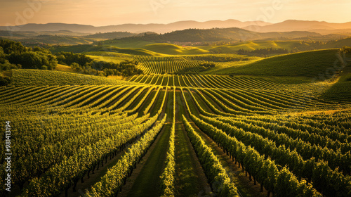 Wallpaper Mural The Vineyard Under Golden Light Torontodigital.ca