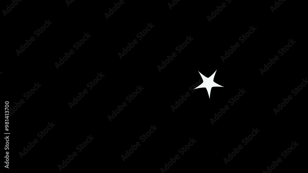 Twinkling stars animation, white cartoon, flat, vector, doodles style stars blinking, Five Stars Rating Animation Alpha Channel. glitter on black screen background, night sky. Twinkling stars animation, white cartoon, flat, vector, doodles style stars blinking, Five Stars Rating Animation Alpha Channel. glitter on black screen background, night sky.