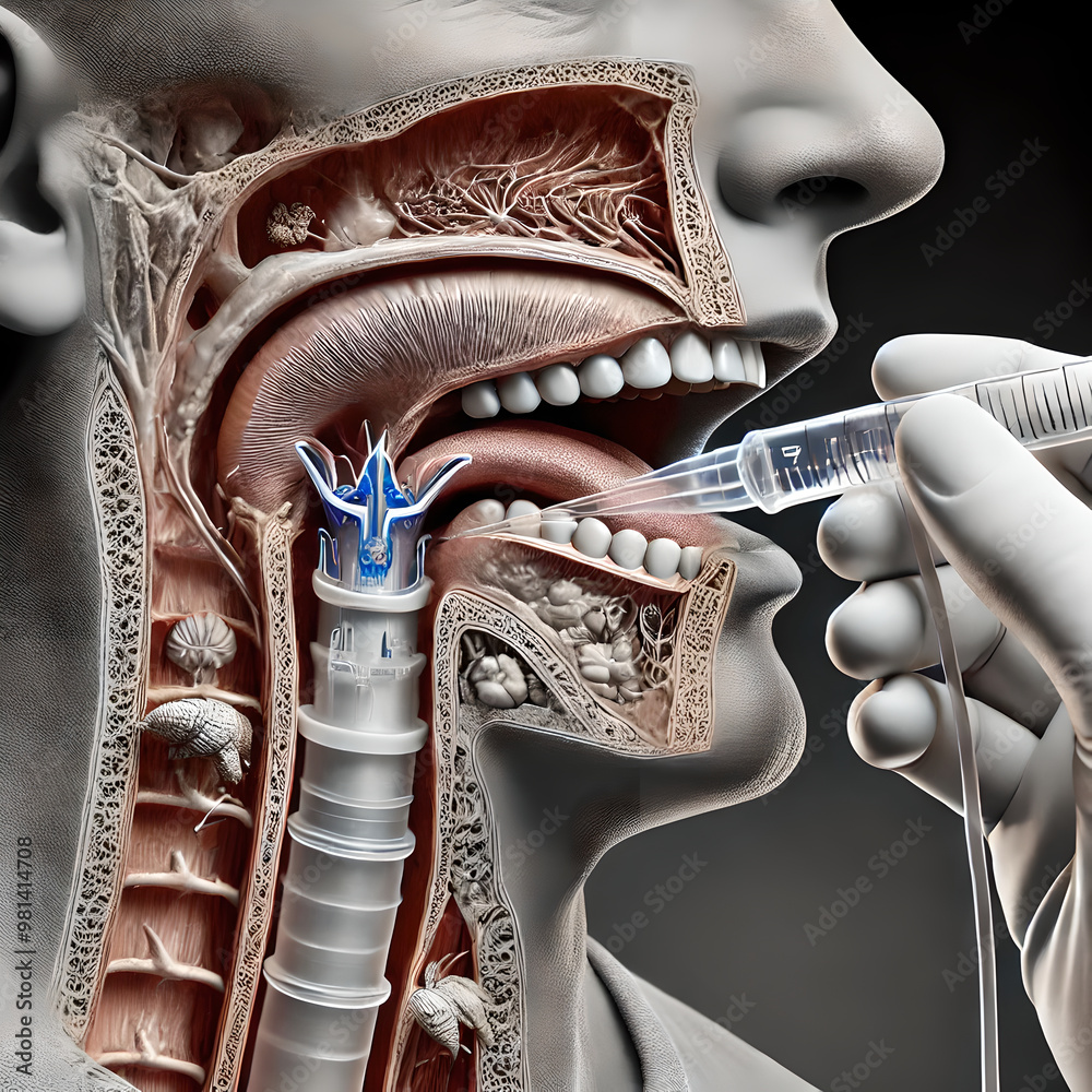 3D Model tracheal anatomy: tracheal intubation, where a breathing tube ...