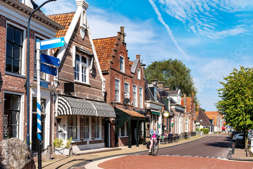 Bilde på lerret Beautiful brick buildings in the historical center of Balk, Friesland, Netherlan