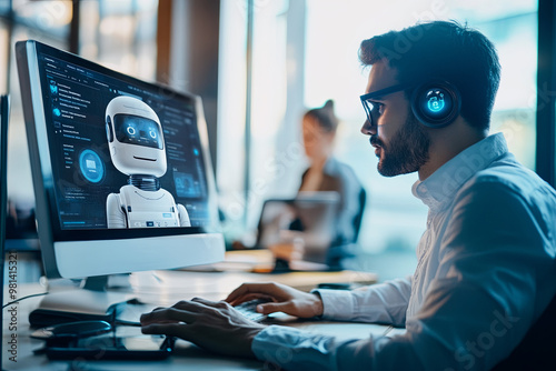 HR professional using a chatbot to manage employee inquiries