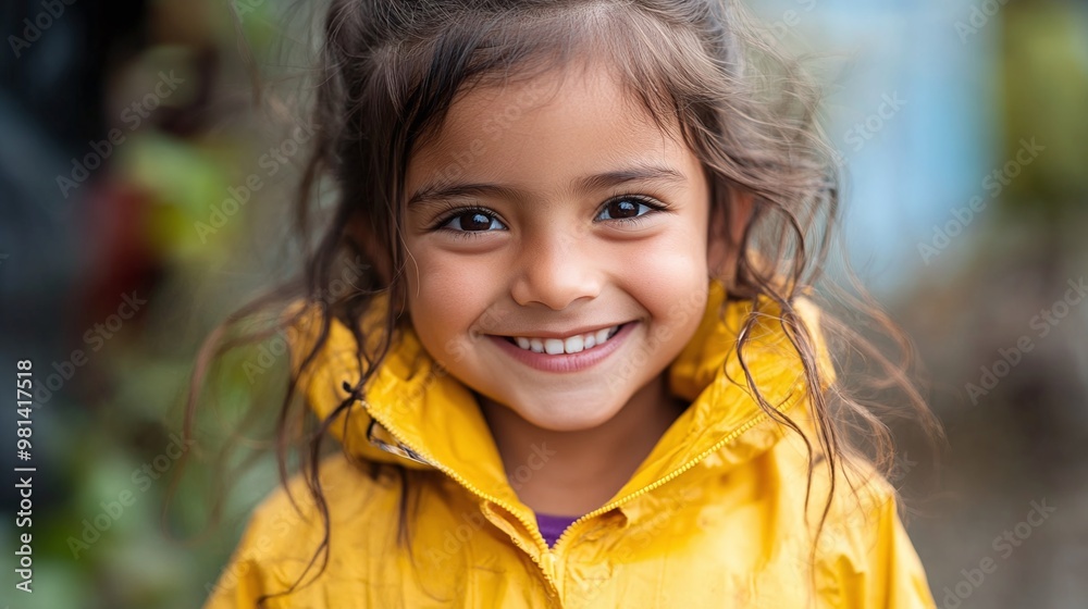 girl in yellow jacket smiling for the camera perfect for showcasing happy mood and playful fashion in a trendy and bright casual portrait girl in yellow jacket smiling for the camera perfect for showcasing happy mood and playful fashion in a trendy and bright casual portrait