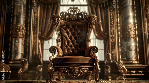 A Golden Throne in a Grand Hall photo