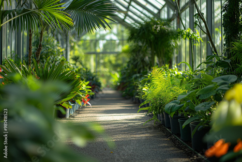 Greenhouse filled with rare and exotic foliage