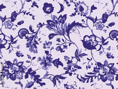 Flowers seamless pattern. vector illustration. Abstract flowers, floral vector with leaves