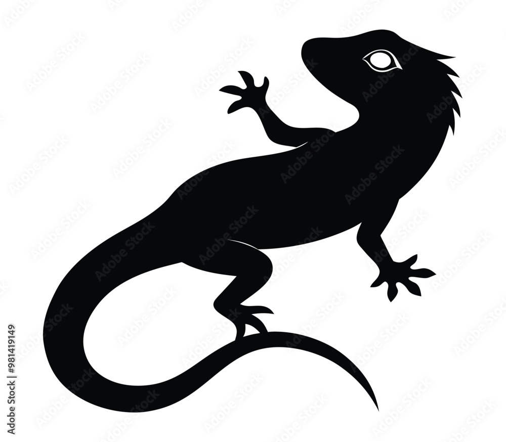Naklejka premium lizard on a white background