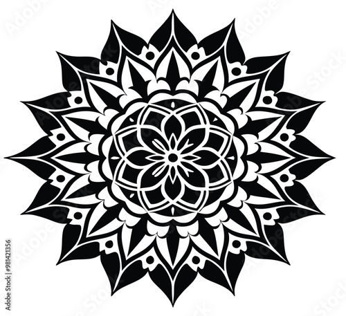 Mandala design silhouette vector illustration