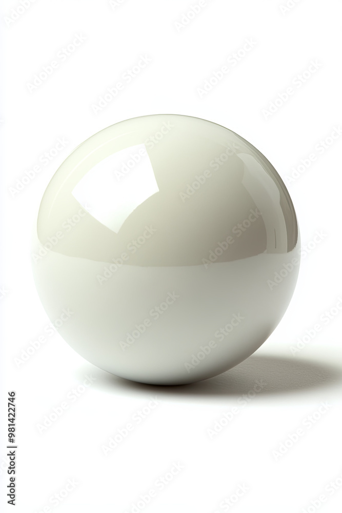 White bocce ball with a smooth finish on a white background White bocce ball with a smooth finish on a white background