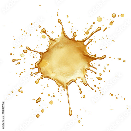 Golden paint splash png.