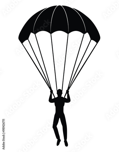 parachute-man-silhouette-vector