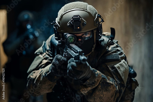 Special forces soldier police, SWAT team member