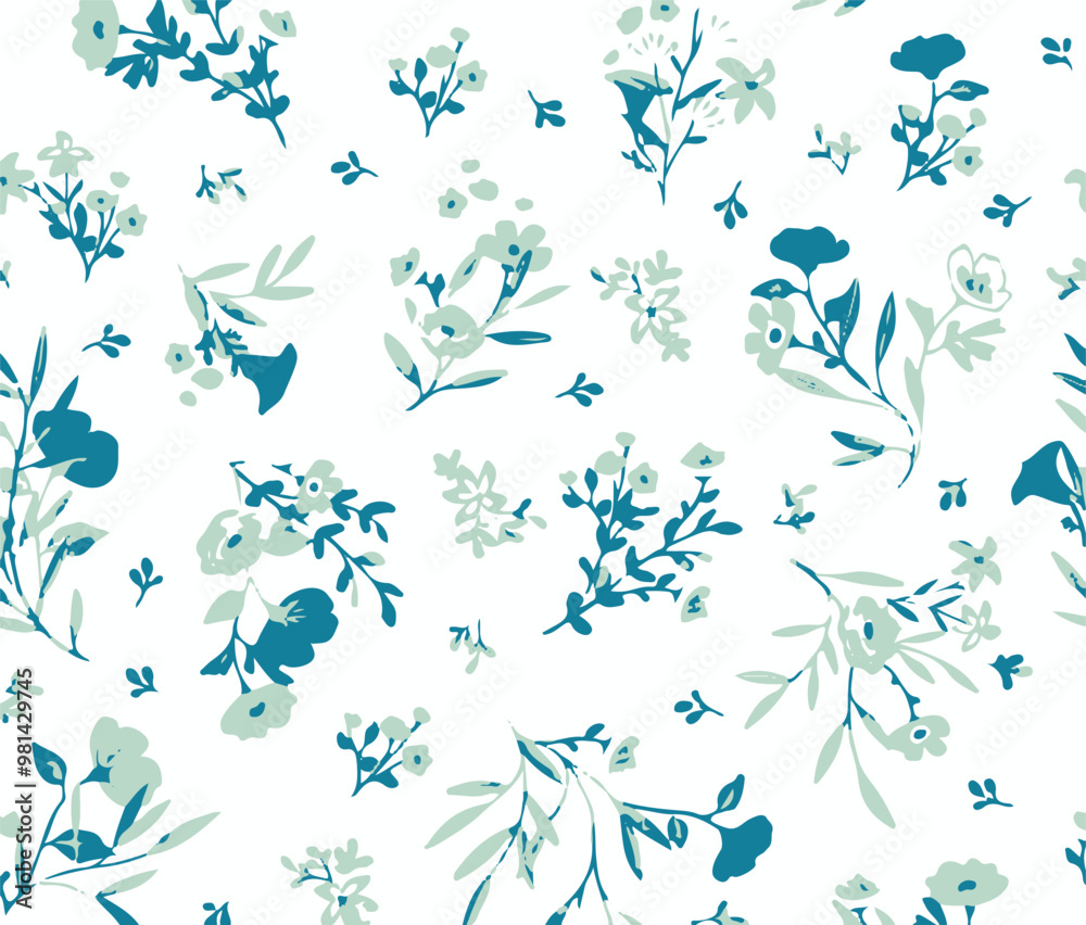 Flowers seamless pattern. vector illustration. Abstract flowers, floral vector with leaves Flowers seamless pattern. vector illustration. Abstract flowers, floral vector with leaves