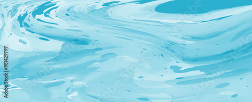 Blue sea with waves. Vector watercolor background for cover design, card, flyer, poster. Summer illustration. Storm. Dark blue ocean and waves. Grunge vector texture. vector