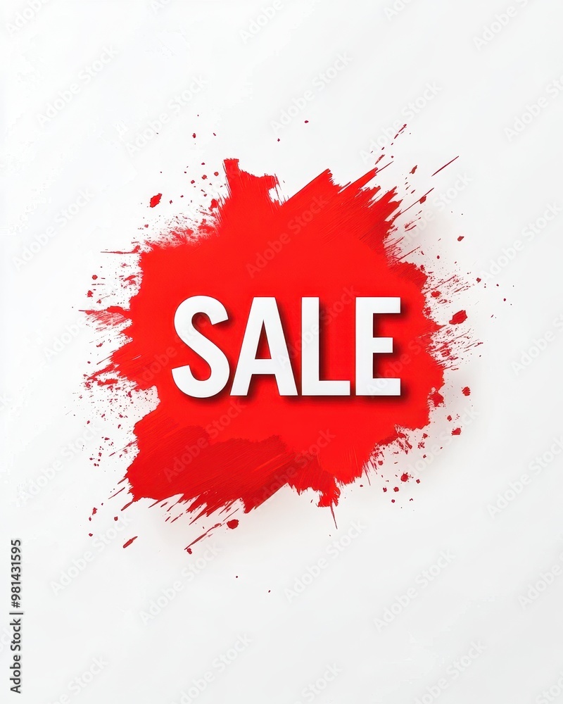 Obraz premium Bold red sale sign promising huge discounts