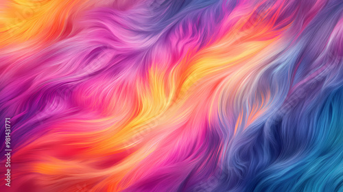 Wallpaper Mural Generative ai illustration of abstract background with colorful soft fur with bright multicolored design. Fur Texture. Illustration Torontodigital.ca
